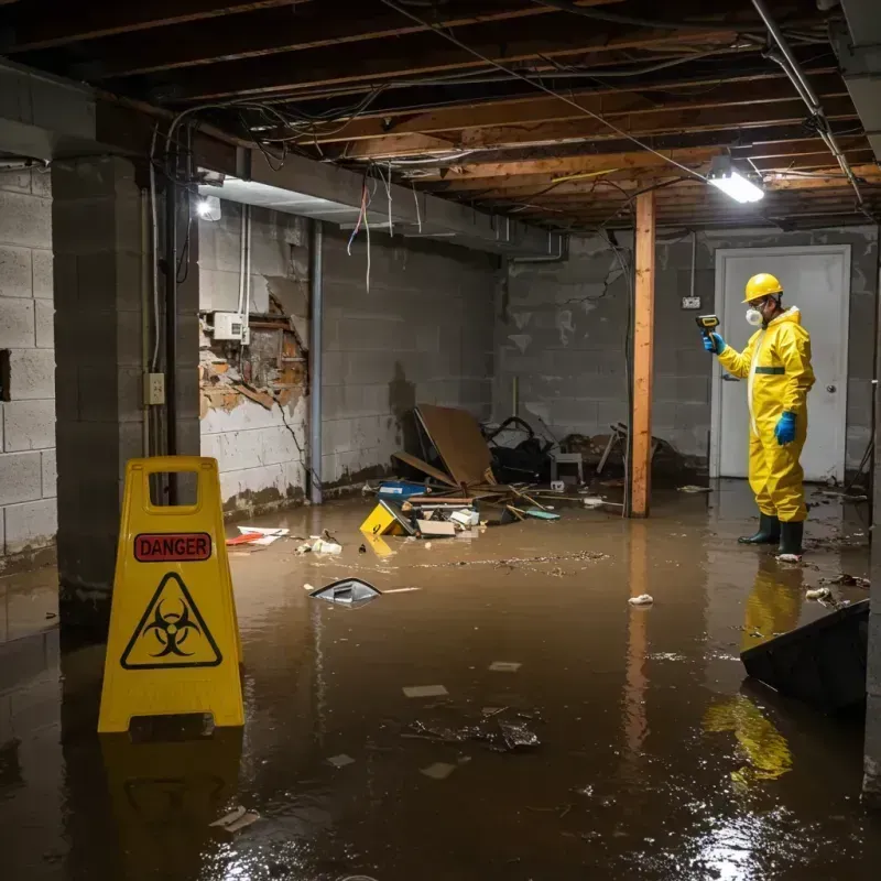 Flooded Basement Electrical Hazard in Cape Coral, FL Property