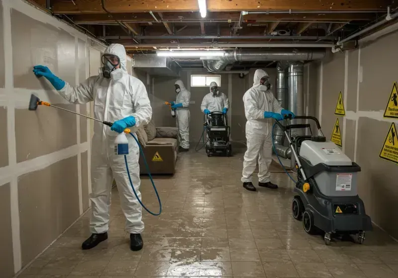 Basement Moisture Removal and Structural Drying process in Cape Coral, FL